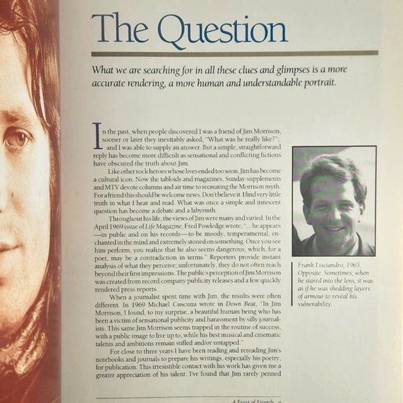 MORRISON: A Feast of Friends, 1991 First Printing, Softcover - Picture 5 of 16